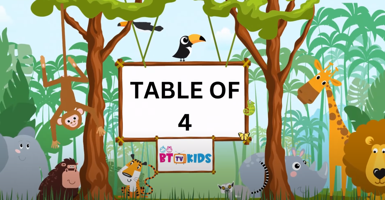 4x1=4 Multiplication | Table of Four (4) | Tables Song Multiplication | Time of tables | BTTV KIDS