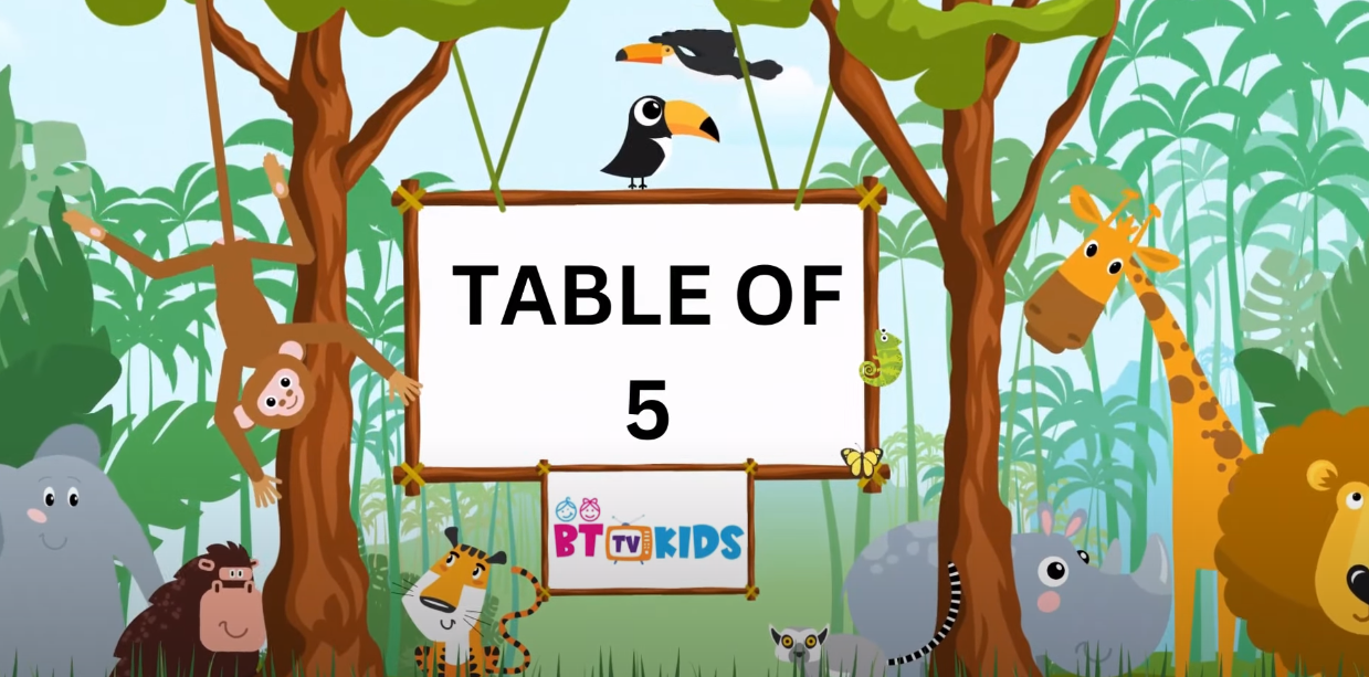 5x1=5 Multiplication | Table of Five (5) | Tables Song Multiplication | Time of tables | BTTV KIDS