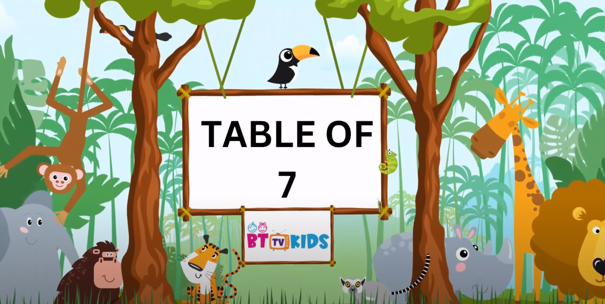 7x1=7 Multiplication | Table of seven (7) | Tables Song Multiplication | Time of tables | BTTV KIDS