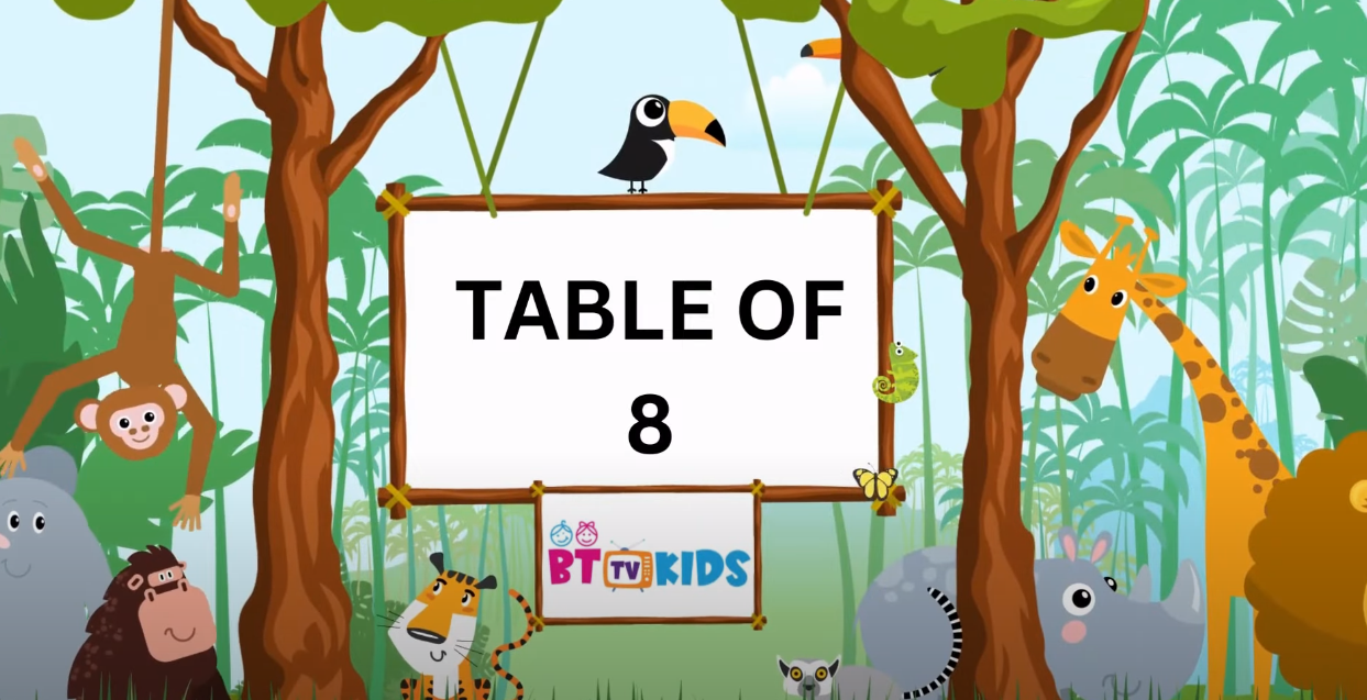 8x1=8 Multiplication | Table of Eight (8) | Tables Song Multiplication | Time of tables | BTTV KIDS