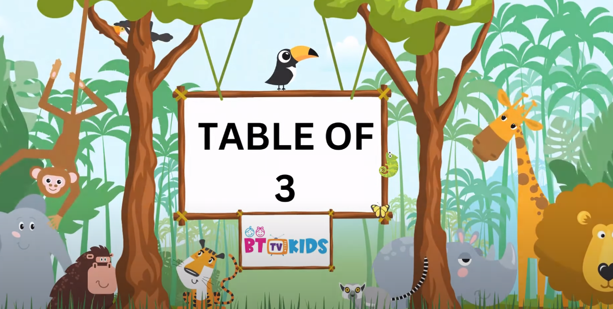 3x1=3 Multiplication | Table of Three (3) | Tables Song Multiplication | Time of tables | BTTV KIDS